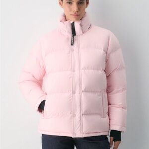 Aritzia Chalk Pink Super Puff Jacket